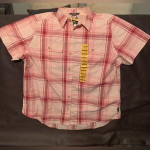Eddie Bauer Pink and Red Plaid Adventure Shirt